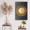 Pictură decorativă pe pânză, neagră, aurie, 45 x 70 cm