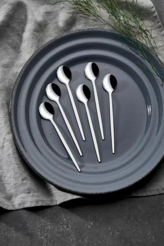 Set de tacâmuri, 30 piese, oțel inoxidabil, argintiu