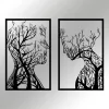Decorațiune murală metalică, copaci gemeni, 40 x 63 x 2 cm