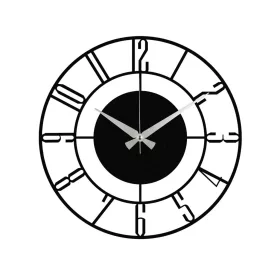 Ceas de perete decorativ din metal, negru, 48 x 48 cm