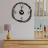 Ceas de perete decorativ din metal, modern, negru, 48 x 48 cm