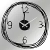 Ceas de perete decorativ din metal, modern, negru, 48 x 48 cm