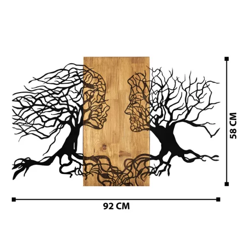 Accesoriu decorativ din lemn, lemn natural, 92 x 58 cm
