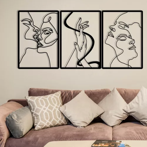 Decorațiune murală metalică, unitatea iubirii, 109 x 50 cm