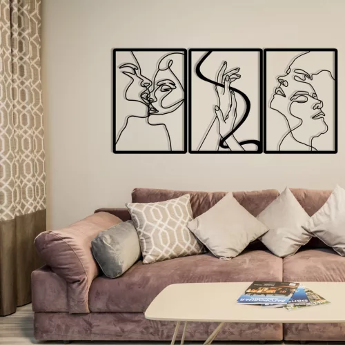 Decorațiune murală metalică, unitatea iubirii, 109 x 50 cm