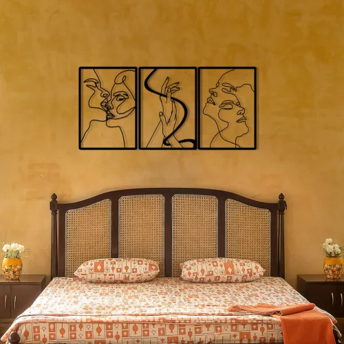 Decorațiune murală metalică, unitatea iubirii, 109 x 50 cm