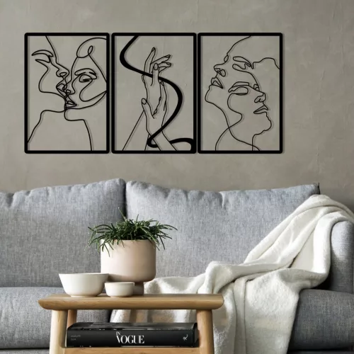 Decorațiune murală metalică, unitatea iubirii, 109 x 50 cm