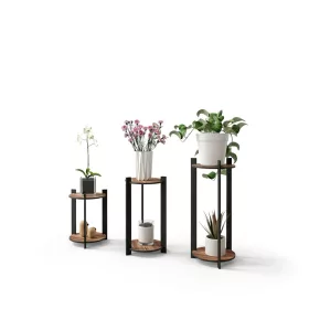 Set de 3 suporturi pentru flori, rotunde