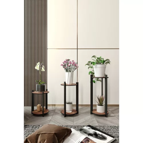 Set de 3 suporturi pentru flori, rotunde