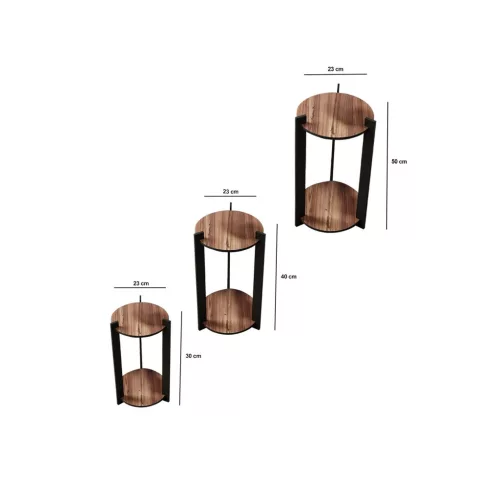 Set de 3 suporturi pentru flori, rotunde