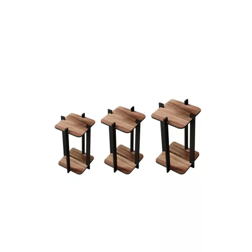 Set de 3 suporturi pentru flori, pătrate