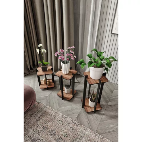Set de 3 suporturi pentru flori, pătrate