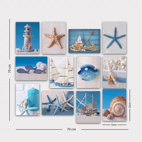 Pictură decorativă MDF, 12 bucăți, mare, 20 x 15 x cm
