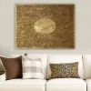 Pictură decorativă pe pânză, aurie, 70 x 100 cm