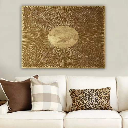 Pictură decorativă pe pânză, aurie, 70 x 100 cm