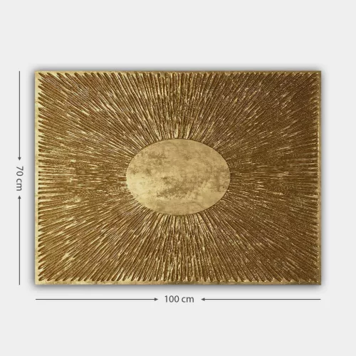 Pictură decorativă pe pânză, aurie, 70 x 100 cm