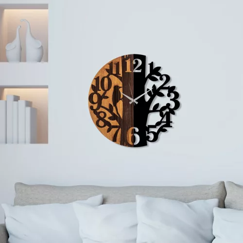 Ceas de perete, model din lemn, decorativ,