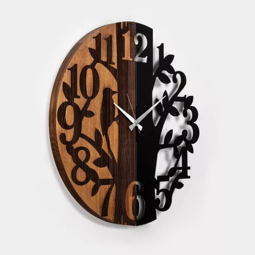Ceas de perete, model din lemn, decorativ,