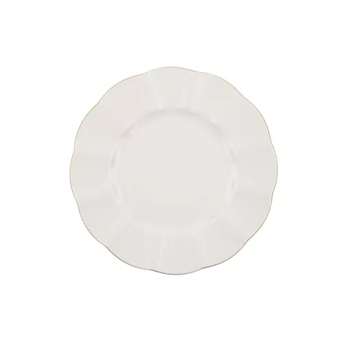 Set de farfurii, porțelan, crem-auriu, 24 piese
