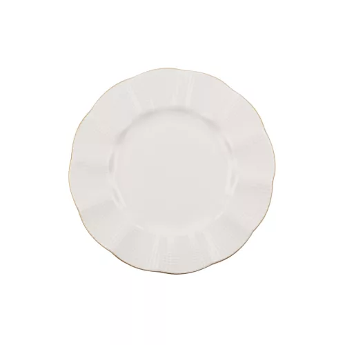 Set de farfurii, porțelan, crem-auriu, 24 piese