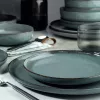 Set de farfurii din porțelan, albastru, 24 piese