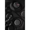 Set de farfurii din porțelan, negru mat, 24 piese
