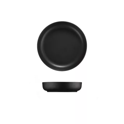 Set de farfurii din porțelan, negru mat, 24 piese