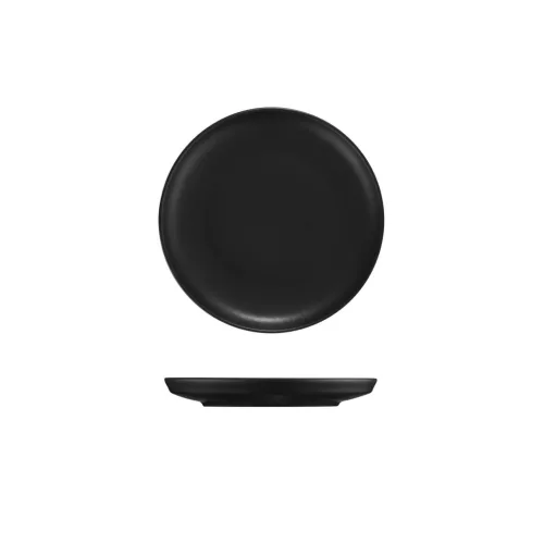 Set de farfurii din porțelan, negru mat, 24 piese