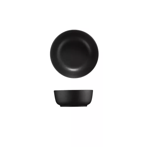 Set de farfurii din porțelan, negru mat, 24 piese