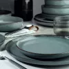 Set de farfurii din porțelan, albastru, 18 piese
