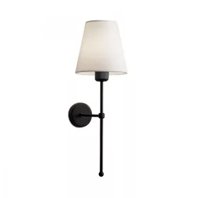 Lampă de perete cu abajur din material textil, negru-bej