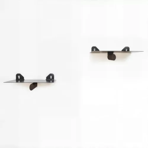 Raft de perete decorativ din metal, maro, negru 21x15x6cm