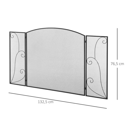 homcom-grila-de-protectie-pentru-semineu-cu-3-panouri-pliabile-metalica-neagra-132-x-76-cm