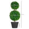 homcom-set-de-plante-artificiale-2-bucati-buxus-in-ghiveci-inaltime-60-cm