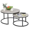 homcom-set-de-2-mese-de-cafea-cadru-metalic-empilabile-gri