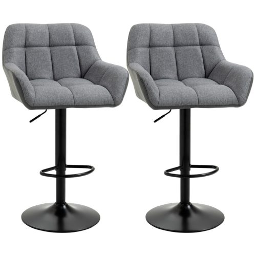 homcom-set-de-2-scaune-de-bar-din-panza-de-in-cu-suport-pentru-picioare-maro-inaltime