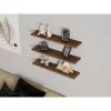 Set 3 rafturi de perete, nuc