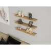 Set de 3 rafturi de perete, stejar safir