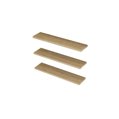Set de 3 rafturi de perete, stejar safir
