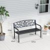 outsunny-banca-de-gradina-pentru-2-persoane-banca-metalica-neagra-cu-model-floral