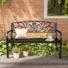 outsunny-banca-de-gradina-pentru-2-persoane-banca-metalica-neagra-cu-model-floral