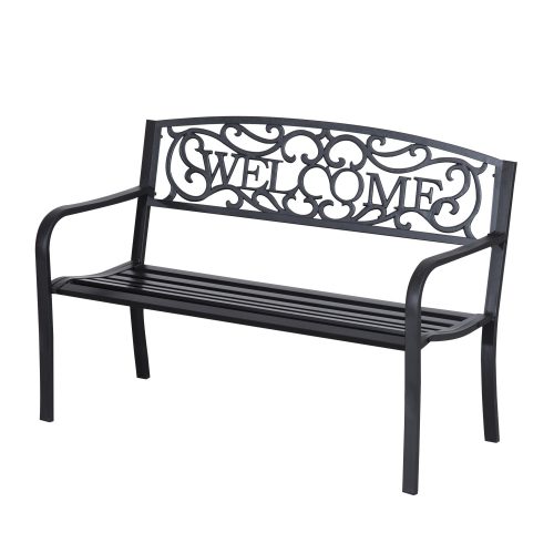 outsunny-banca-de-gradina-pentru-2-persoane-metal-negru