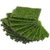 outsunny-set-gazon-artificial-10-bucati-30-x-30-cm-piese-interconectabile-cu-drenaj