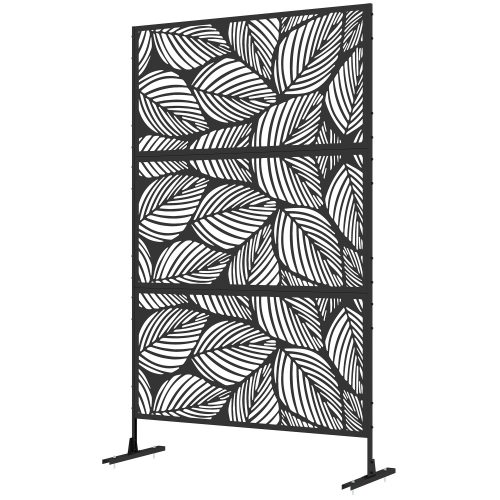 outsunny-paravan-despartitor-model-frunze-suport-pentru-intimitate-122-x-198-cm-otel-negru