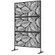 outsunny-paravan-despartitor-model-frunze-suport-pentru-intimitate-122-x-198-cm-otel-negru