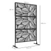 outsunny-paravan-despartitor-model-frunze-suport-pentru-intimitate-122-x-198-cm-otel-negru