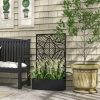 outsunny-paravan-de-gradina-cu-jardiniera-model-frunza-negru