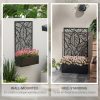 outsunny-paravan-de-gradina-cu-jardiniera-model-frunza-negru