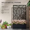 outsunny-paravan-de-gradina-cu-jardiniera-model-frunza-negru