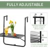outsunny-masa-de-gradina-suspendata-pentru-gard-inaltime-reglabila-metal-negru